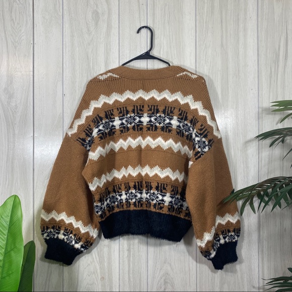 Ann Taylor Cropped Fair Isle Cardigan size XL - Picture 2 of 11